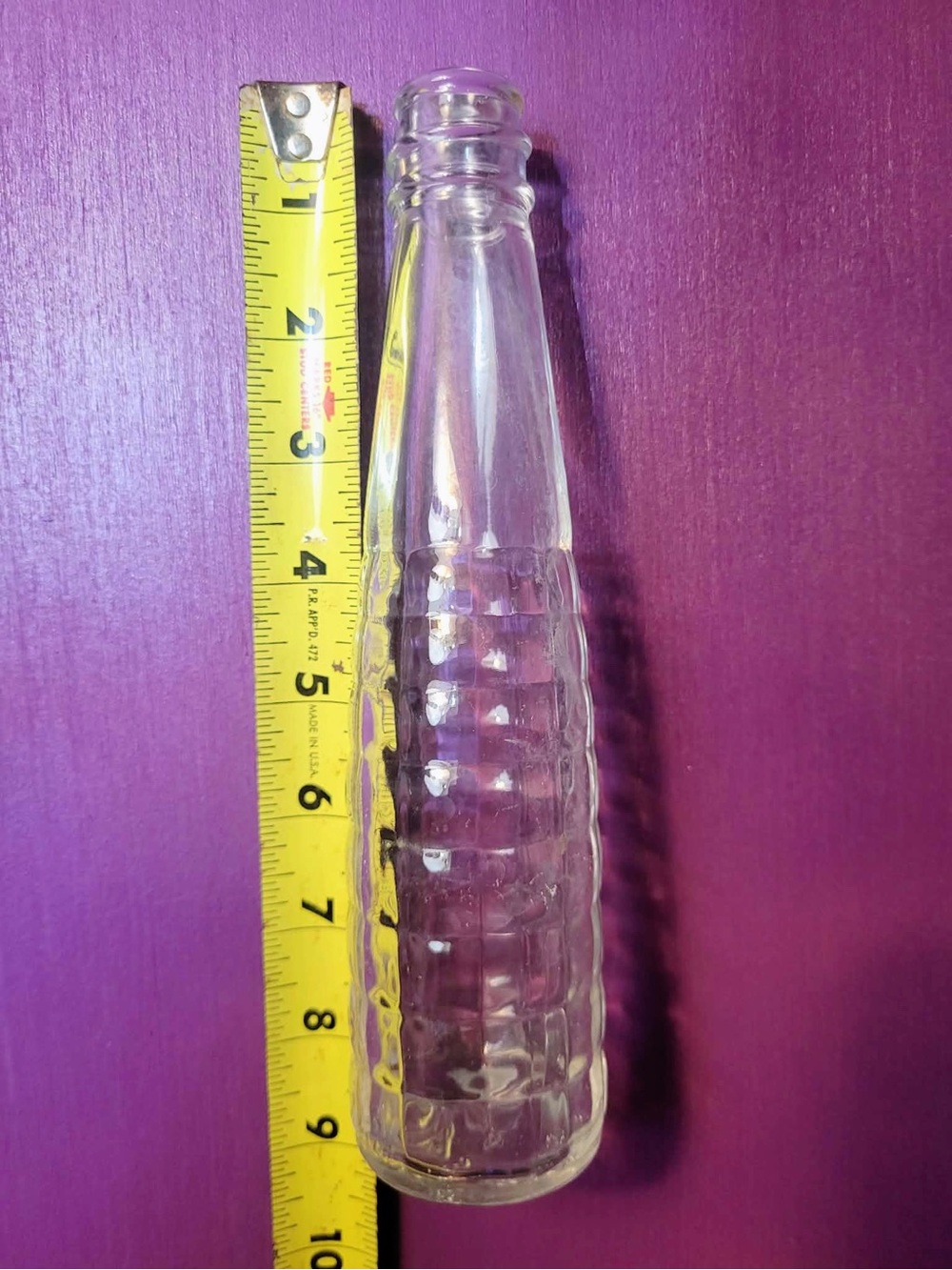 VTG 1938 Owens-Illinois Quilted Glass Soda Bottle 10oz Nesbitt’s Bud Vase